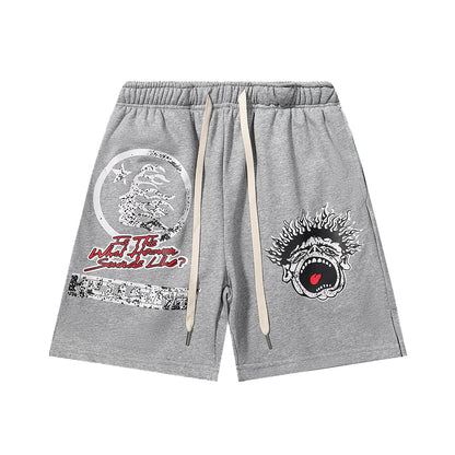 Hellstar Records Smiley Face Shorts Grey