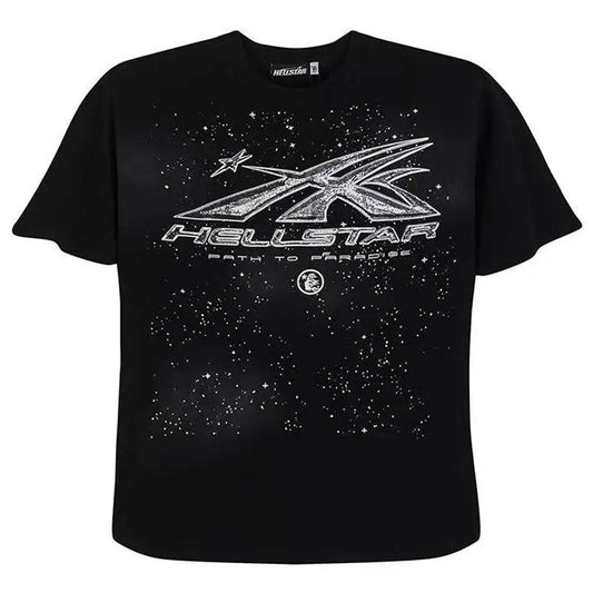 Hellstar Chrome Logo Black Graphic T-Shirt