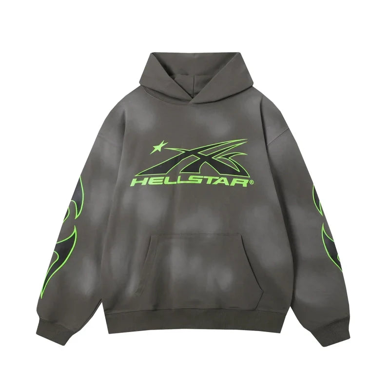 Hellstar Sport Hoodie Grey Green